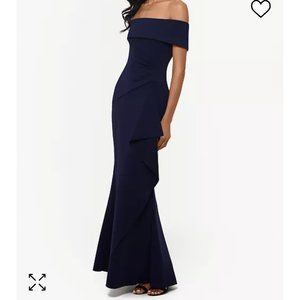 NWT Xscape Ruffled Off The Shoulder Gown, size 14 - FREE SHIPPING